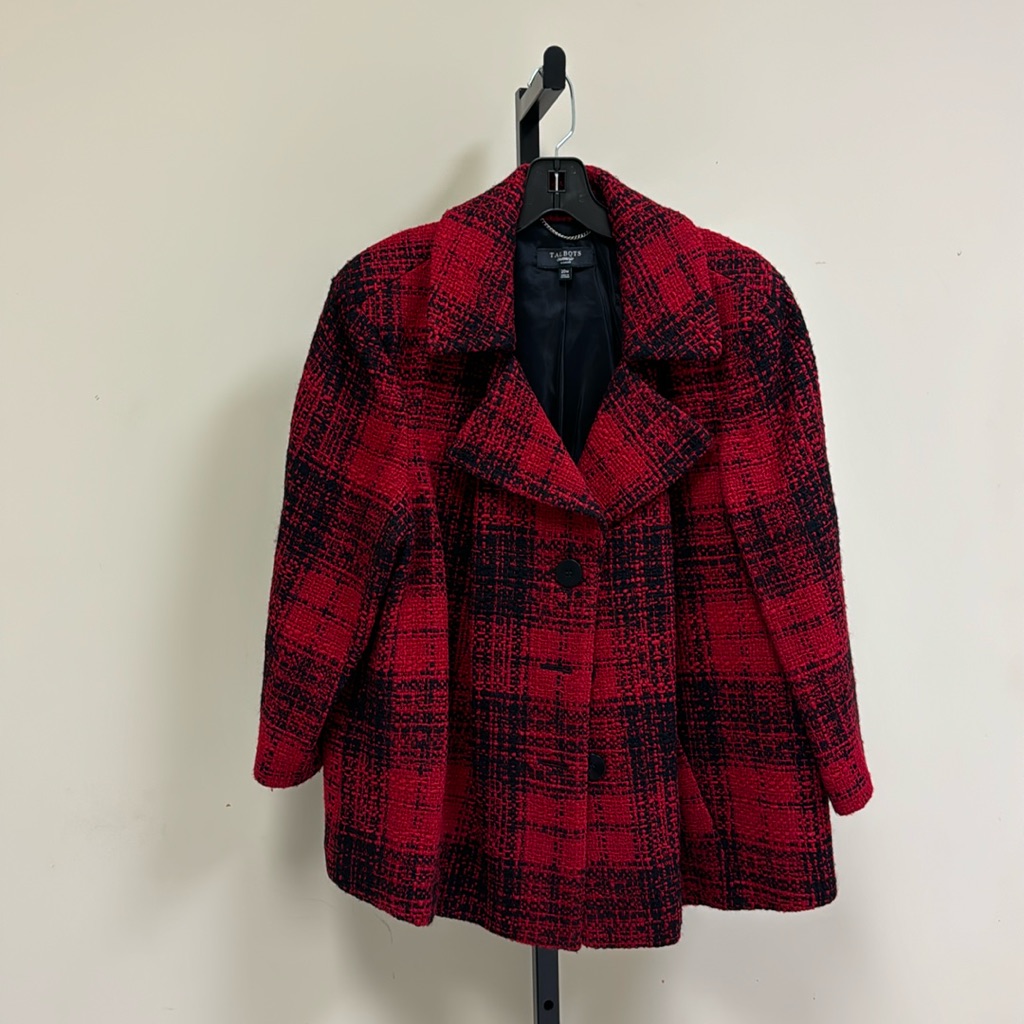 Plus Size Talbots Red/Black Outerwear Coat